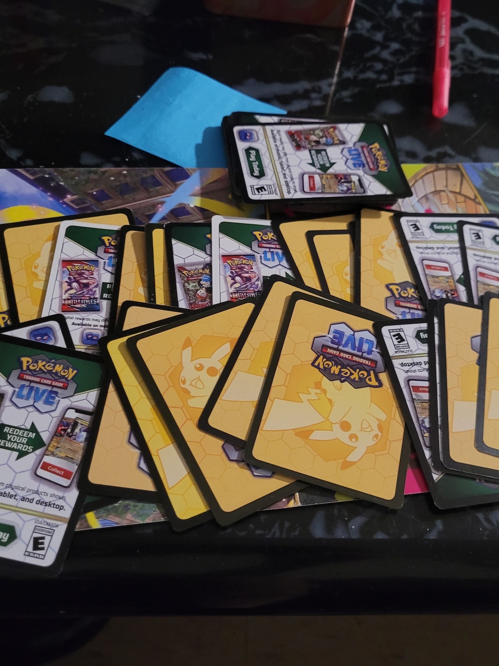 73x TCG Live Redeem Code Cards